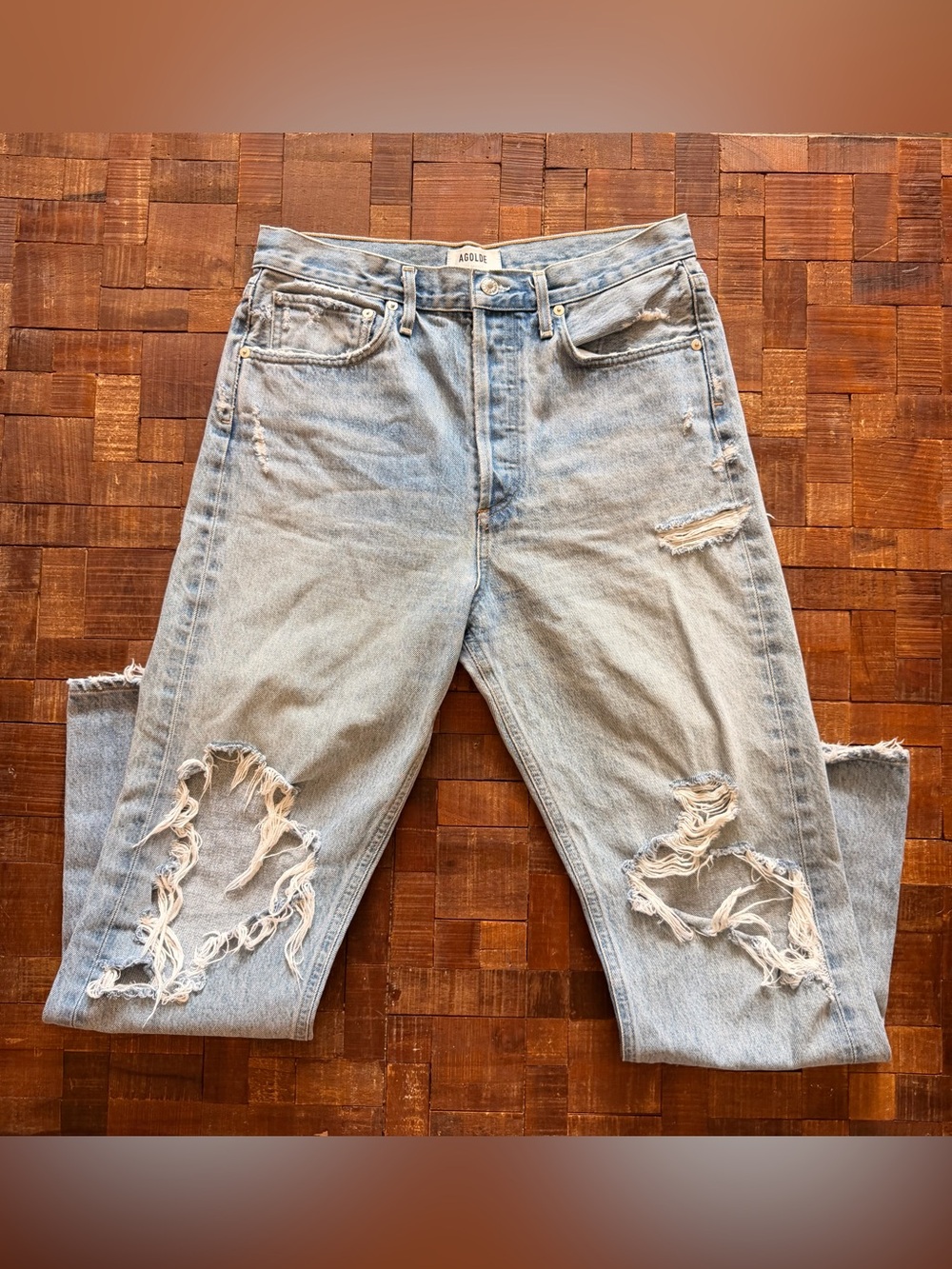 AGOLDE Light Blue Distressed Woman’s Jeans